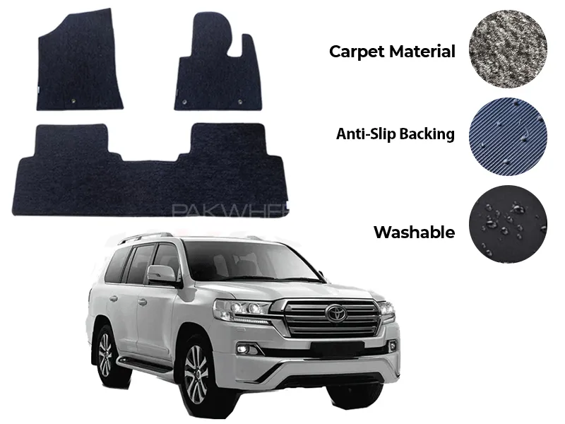 Toyota Land Cruiser Genuine Fitting Carpet Floor Mat 3PCS - Model 2015-2022 Image-1