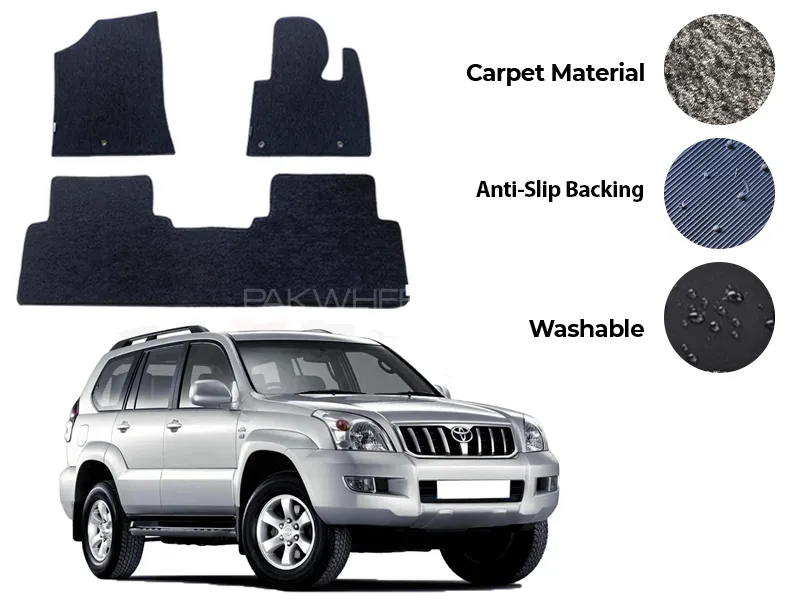 Toyota Prado FJ120 Genuine Fitting Carpet Floor Mat 4PCS - Model 2003-2008 Image-1