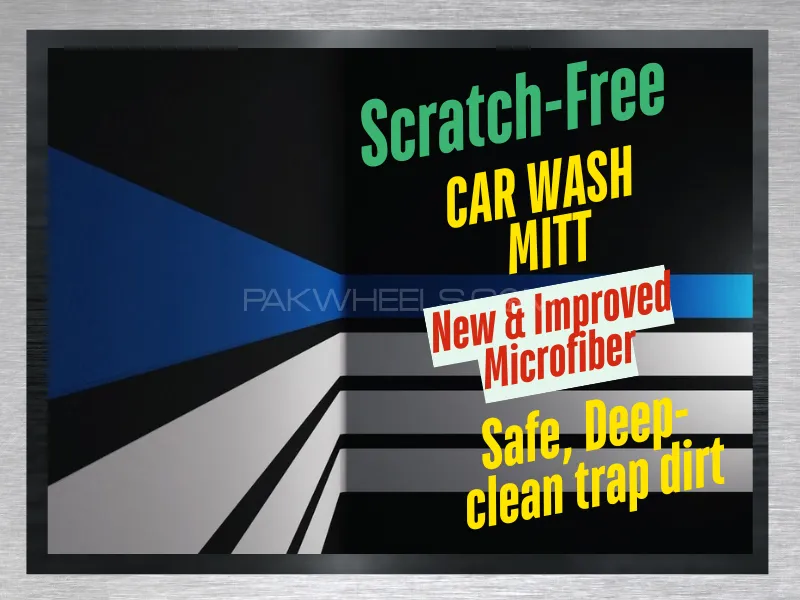 Profeshional Car Wash Mitt Scratch free - improved Micto Fiber - Thick large size Image-1