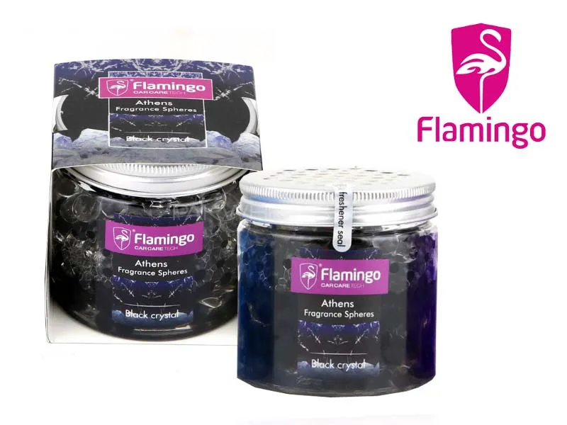 Flamingo Air Freshener | Athens Spheres | Black Crystals | Car Perfume | Image-1