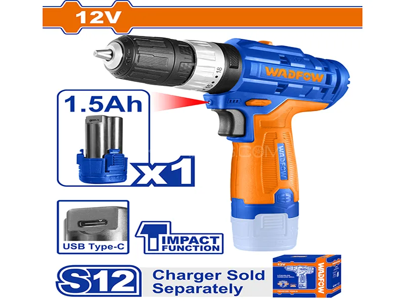 WADFOW Lithium-Ion Impact Drill Model WCDS540 Image-1