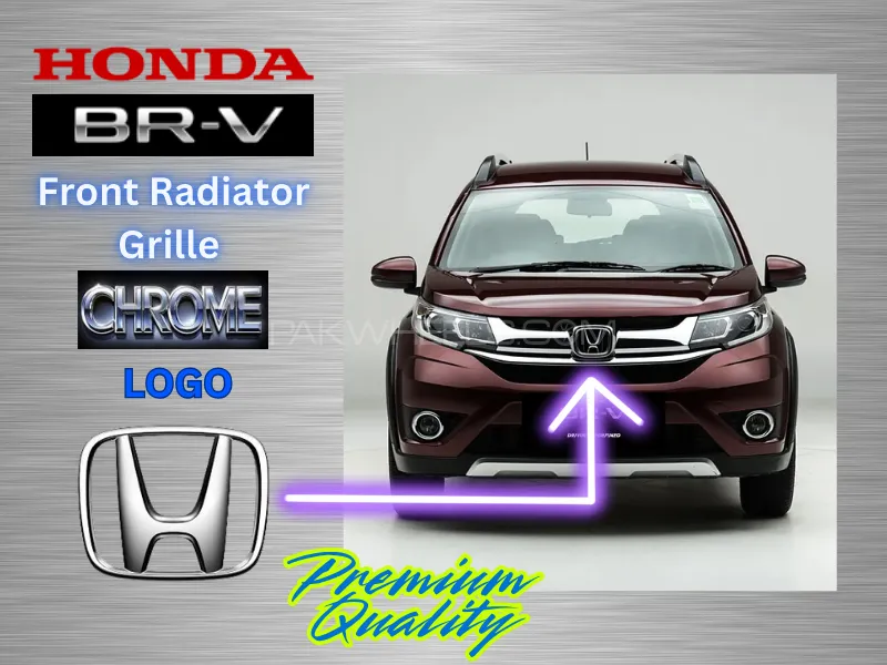Honda BR-V Front Radiator Grille Chrome Logo Image-1