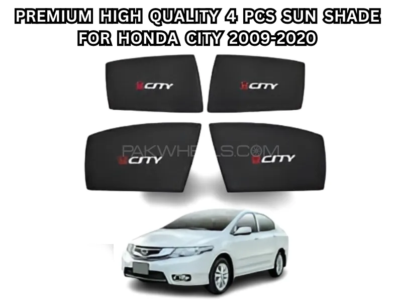 Premium High Quality 4Pcs Sun Shade With Logo for Honda City 2009-2020 Image-1