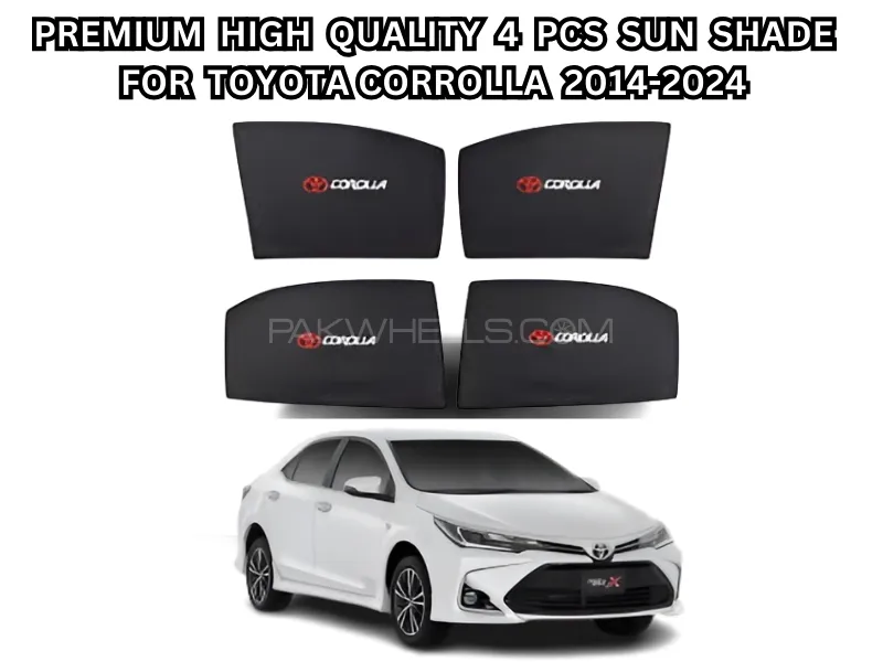 Premium High Quality 4Pcs Sun Shade With Logo for Toyota Corolla 2014-2024 Image-1