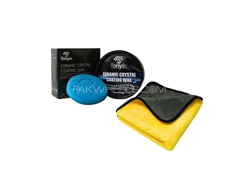 Tonyin Ceramic Crystal Coating Wax with Microfiber Towel Pack of 2 Image-1