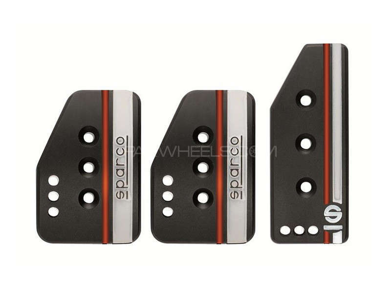 Brake Pedal Covers Sparco Black & Red Line Image-1