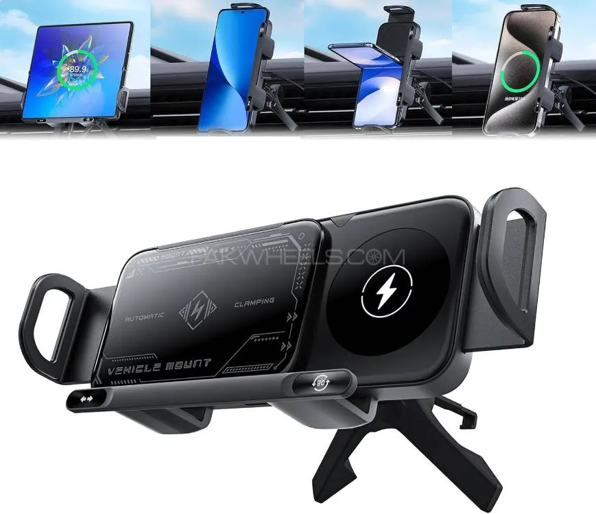 Universal Automatic Mobile Holder With Wireless Charger In Premium Quality 1 Pc Image-1