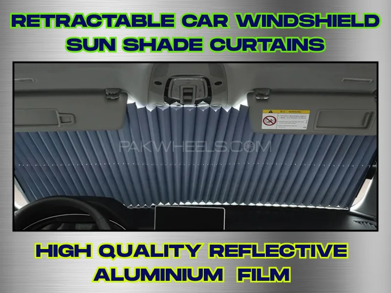 Retractable Car Windshield Sun Shade Curtains Image-1