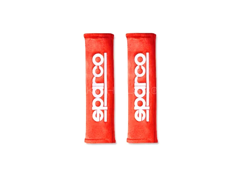 Sparco Seat Belt Covers 2pcs Red Image-1
