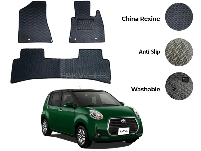 Toyota Passo Moda China Rexine Floor Mat 3PCS - Model 2017-2025 Image-1
