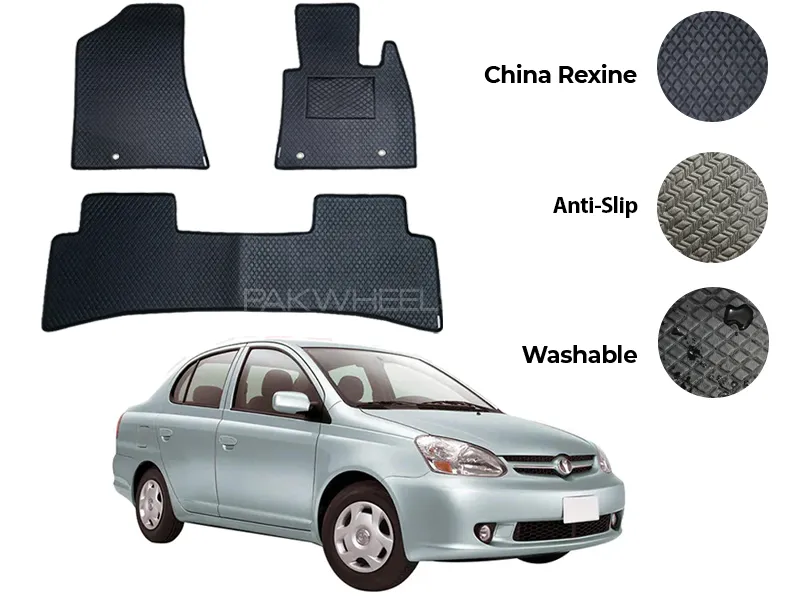 Toyota Platz China Rexine Floor Mat 3PCS - Model 1999-2005 Image-1