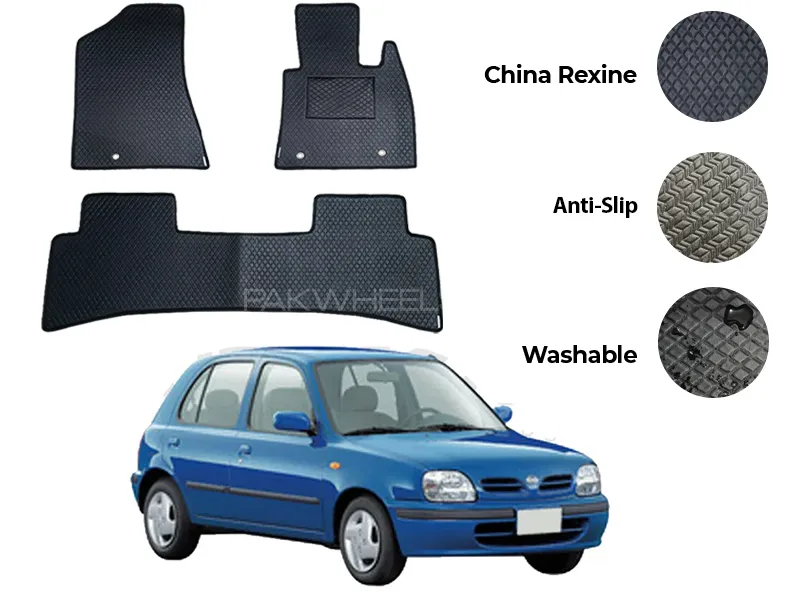 Nissan March China Rexine Floor Mat 3PCS - Model 1992-2003 Image-1