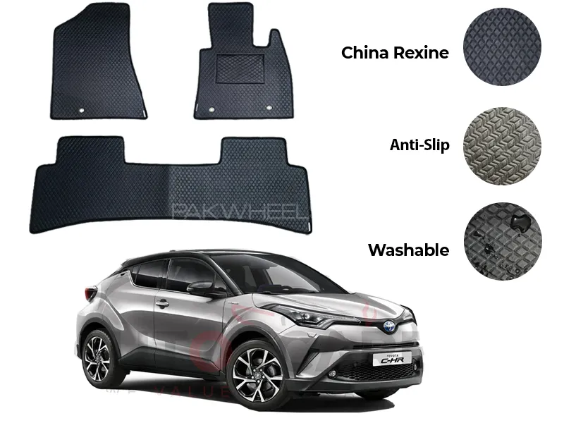 Toyota C-HR China Rexine Floor Mat 3PCS - Model 2016-2025 Image-1