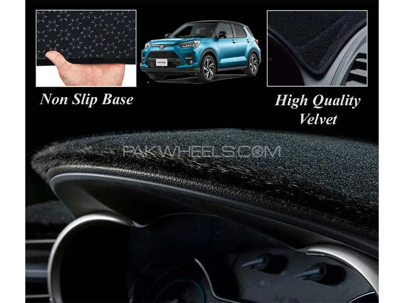 Toyota Raize Velvet Dashboard Carpet Cover | Non Slip | Washable Image-1