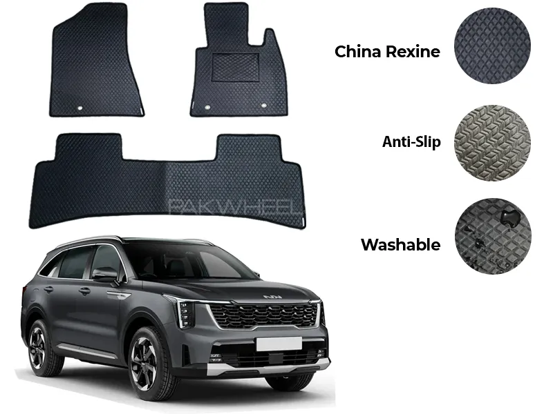 Kia Sorento China Rexine Floor Mat 5PCS - Model 2021-2025 Image-1
