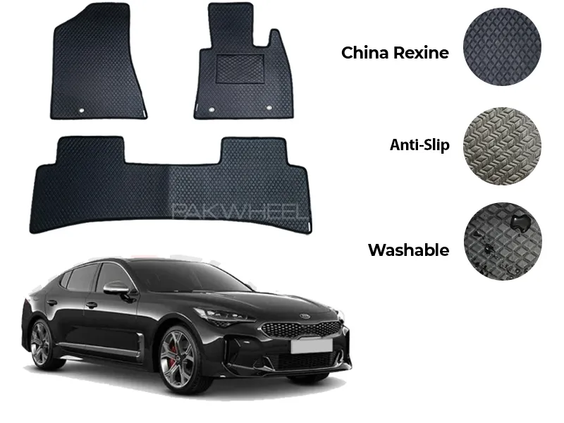 Kia Stinger China Rexine Floor Mat 3PCS - Model 2022-2023 Image-1
