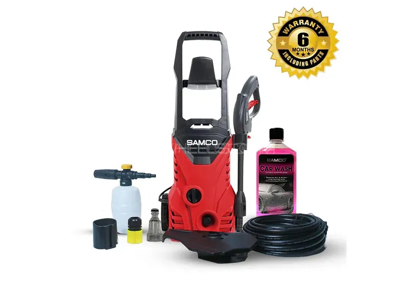 Samco High Pressure Washer And Cleaner 1400 Watts With Foaming Canon Bottle - 110bar | Free Shampoo Image-1