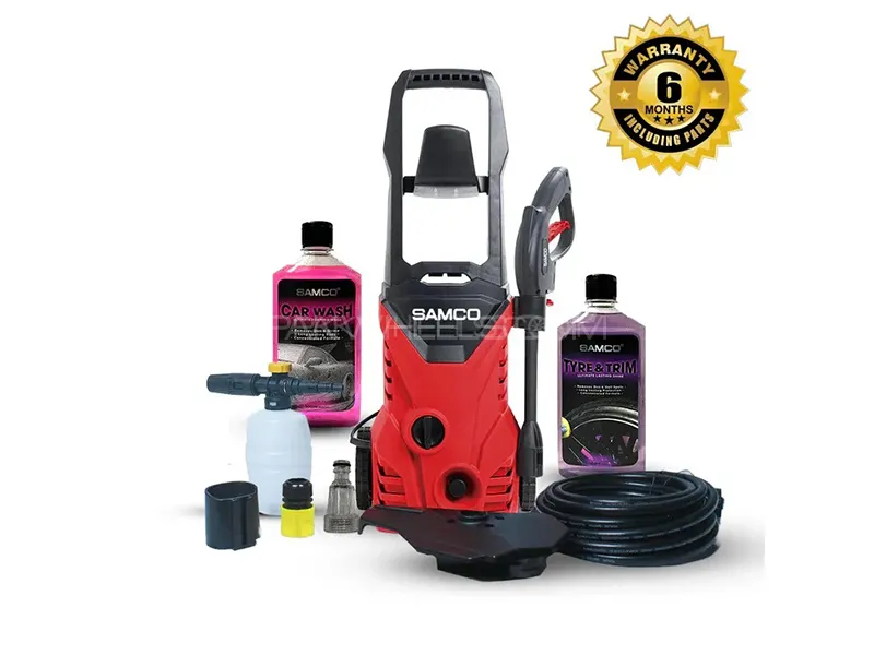 Samco High Pressure Washer And Cleaner 1400 Watts With Foaming Shampoo And Tyre & Trim Gel - 110bar  Image-1