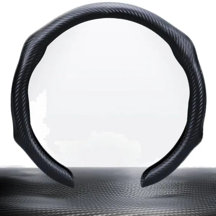 5D Matte Carbon Fiber Car Steering Wheel Cover-Carbon Black Image-1