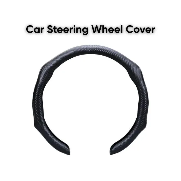 5D Matte Carbon Fiber Car Steering Wheel Cover - Carbon Black/Red 5D Matte Carbon Fiber Car Steering Wheel Cover - Carbon Black/Red Image-3