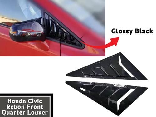 Honda Civic 2006-2012 Front Quarter Glass Louvers in Glossy Black Color | Lamborghini Style Front Honda Civic 2006-2012 Front Quarter Glass Louvers in Glossy Black Color | Lamborghini Style Front