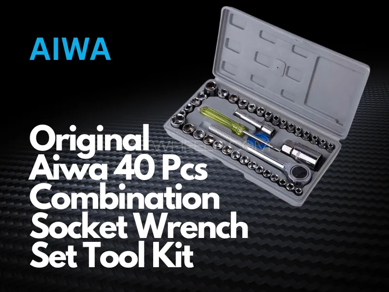 Original Aiwa 40 Pcs Combination Socket Wrench Set Tool Kit Image-1