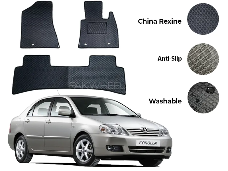 Toyota Corolla China Rexine Floor Mat 3PCS - Model 2003-2008 Image-1