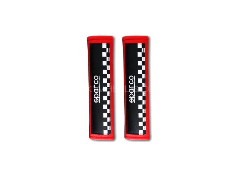 Universal Sparco Seat Belt Pad (Red-Black) Image-1