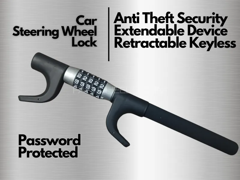 Car Steering Wheel Lock Anti Theft Security Extendable Device Retractable Keyless Image-1