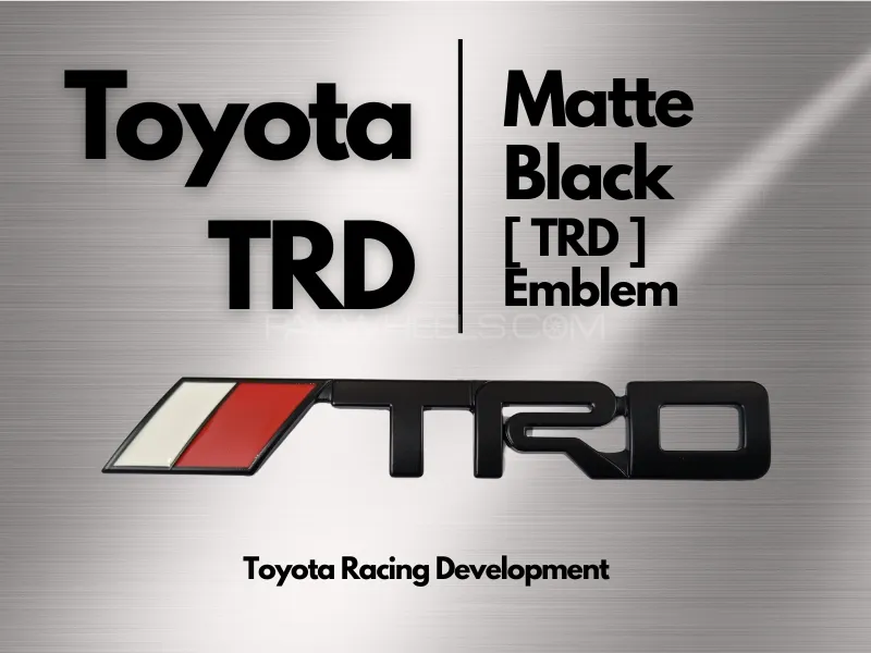 3D Matt Black Metal TRD Logo Image-1