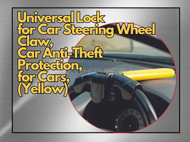 Universal Lock  for Car Steering Wheel Claw,  Car Anti-Theft Protection,  for Cars,   (Yellow) Image-1
