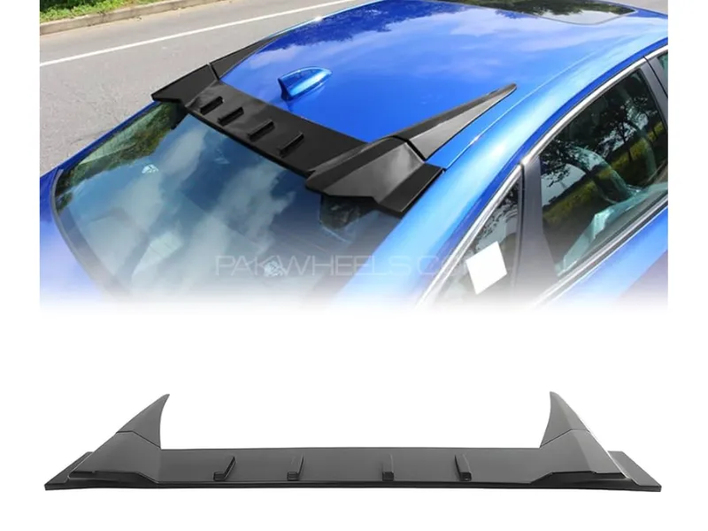 Honda Civic X 2016-2021 Roof Spoiler | ABS Plastic | Unpainted (Black in Picture for Reference Only) Image-1