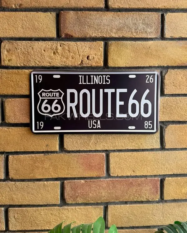 Route 66 Metal Licence Plate (Black) Image-1