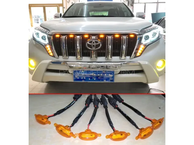 Universal Front Grill Daytime Running Lights (DRL) | 12V | Amber/Orange LED  Image-1