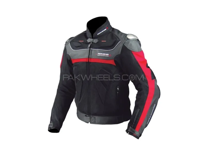 Komine JK-021 Titanium Motorcycle Touring Jacket with Mesh – Black- XL Image-1