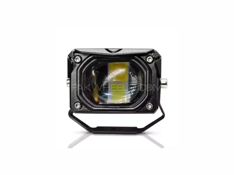 1PCS Dual-Color LED Motorcycle Spotlight – White/Yellow Image-1