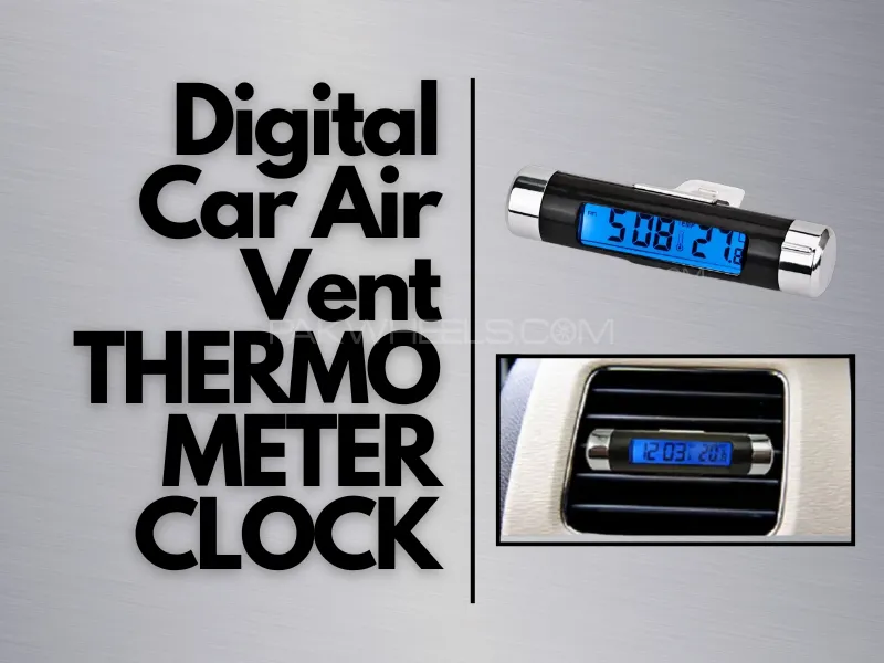 Digital Car Air Vent Car Thermometer Clock Image-1