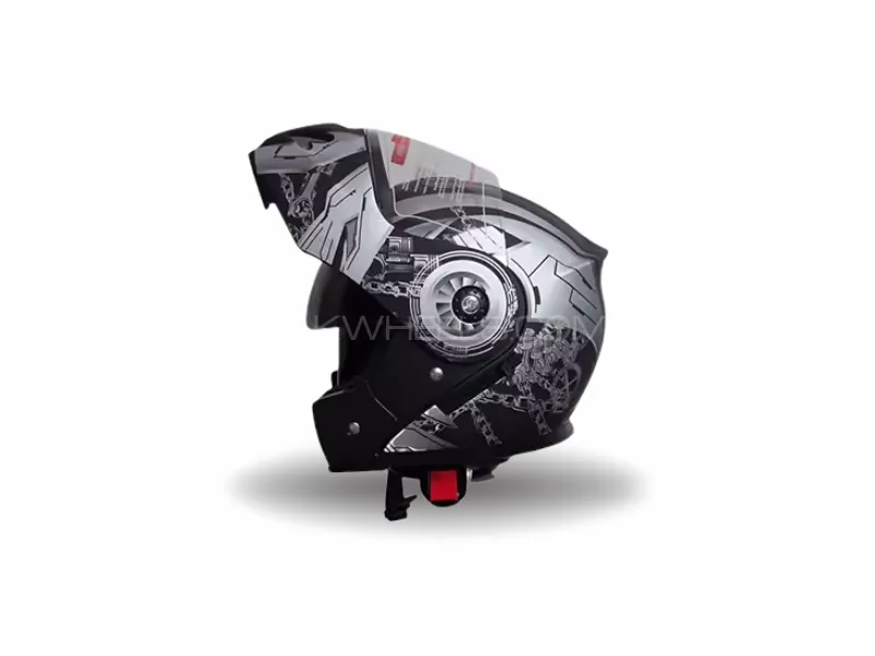Ozone 3-in-1 Flip-Up Helmet – Dual Visor | Red-Black & Gray-Black | Standard Size Image-1