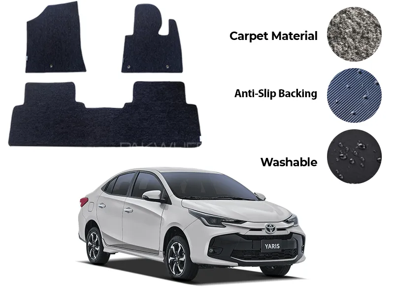 Toyota Yaris Genuine Fitting Carpet Floor Mat 3PCS - Model 2020-2025 Image-1