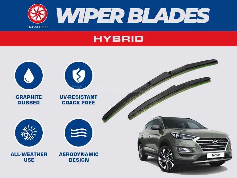 PakWheels Hybrid Wiper Blades For Hyundai Tucson Image-1