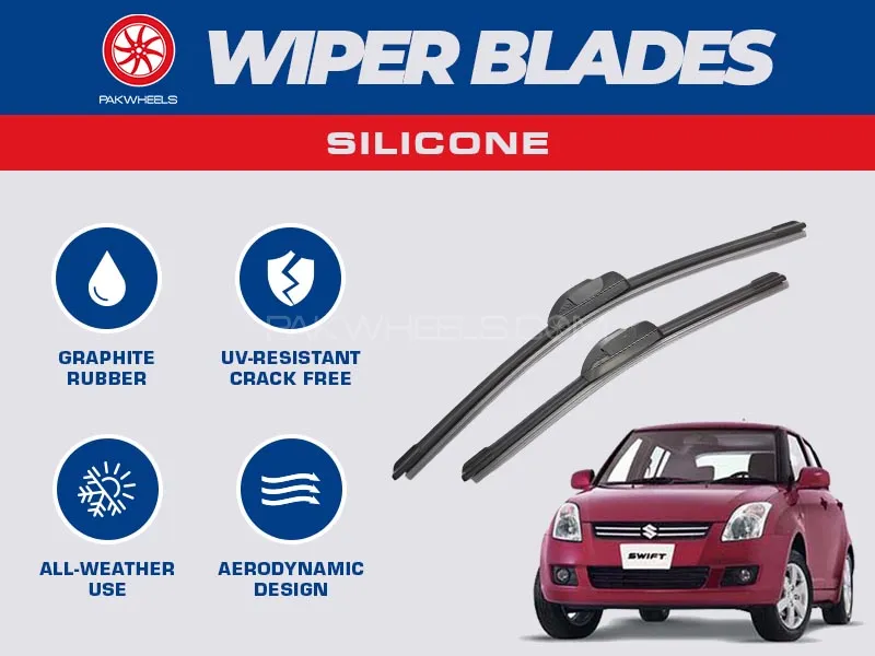 PakWheels Silicon Wiper Blades For Suzuki Swift 2009 - 2021 Image-1
