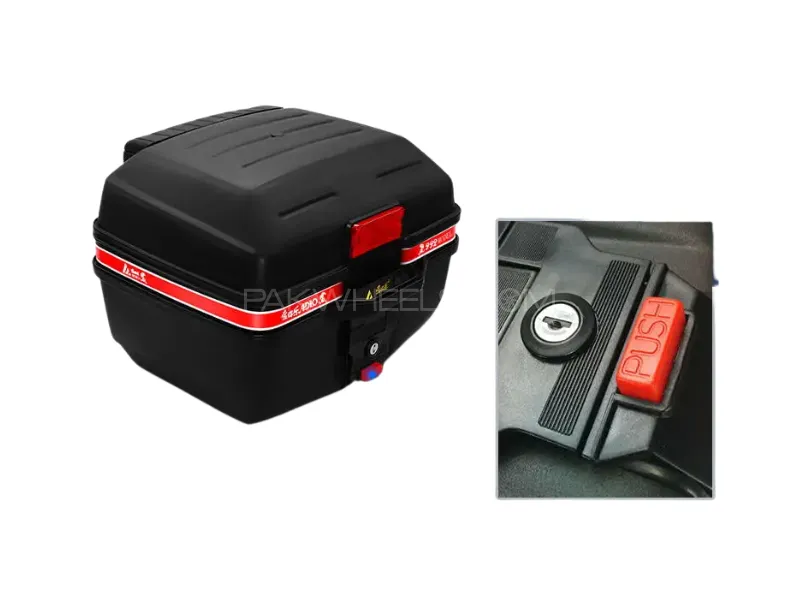 ADLO 992 Motorcycle Rear Top Box – 40L with Metal Mounting Plate | Compact & Secure Storage Image-1