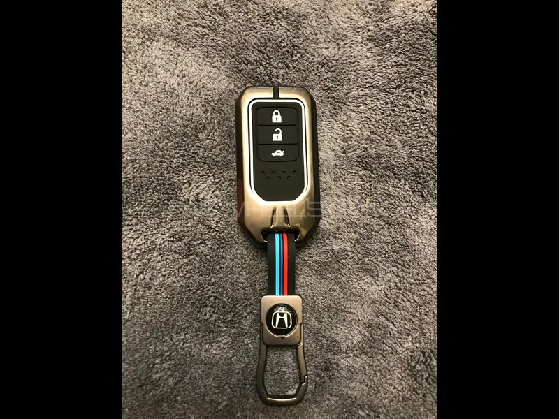 Honda Civic X 2017 Model Remote Key Cover in Metal BMW Style Image-1