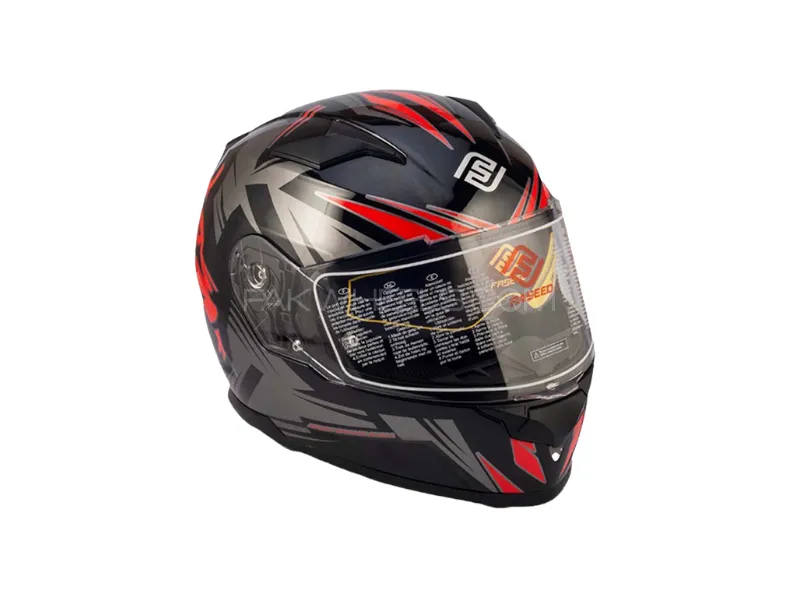 FASEED 817 LEO Glossy Red Dual Visor Full Face Helmet – ECE Certified (Large) Image-1