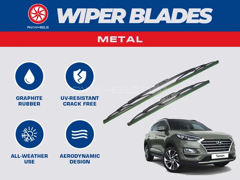 PakWheels Metal Wiper Blades For Hyundai Tucson Image-1