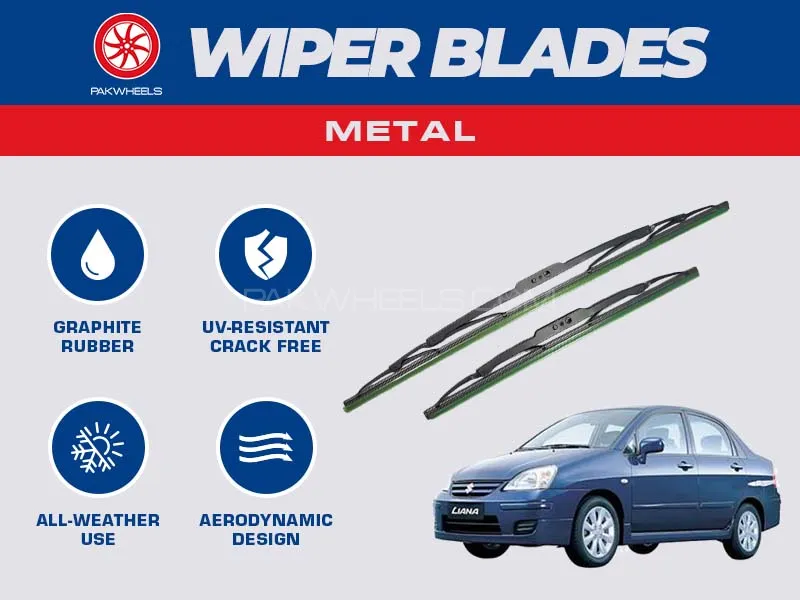PakWheels Metal Wiper Blades For Liana Image-1