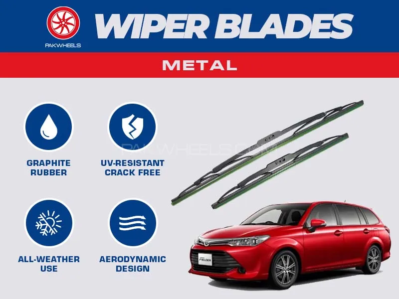 PakWheels Metal Wiper Blades For Toyota Fielder Image-1