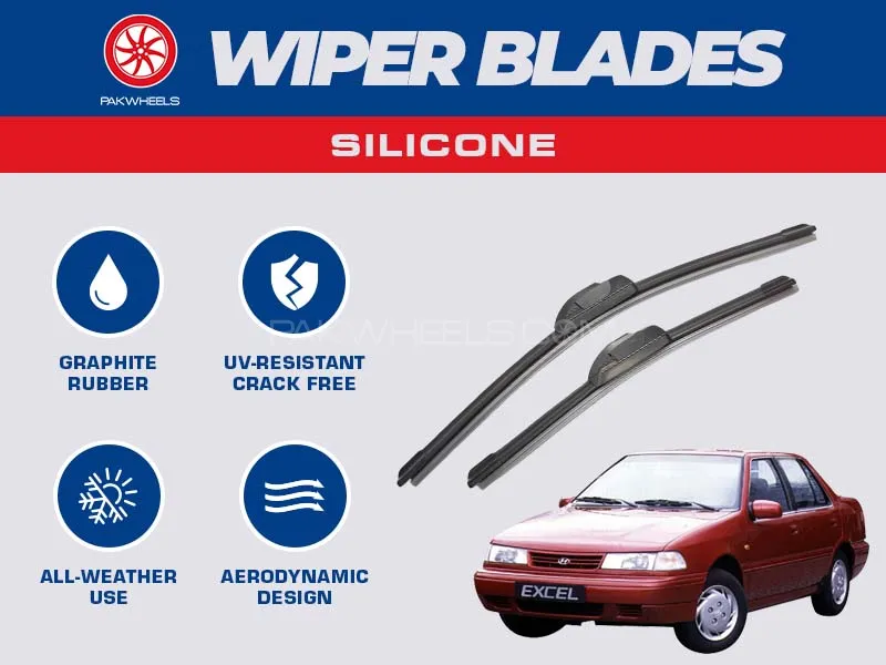 PakWheels Silicon Wiper Blades For Hyundai Excel Image-1