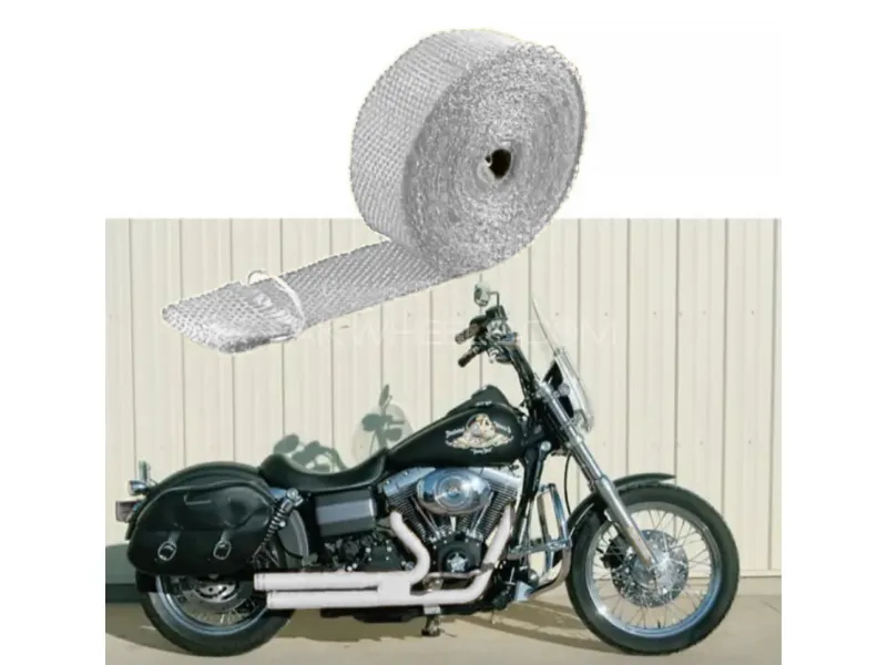 Exhaust Thermal Tape Muffler Pipe Header Heat Wrap – Heat Resistant Protection (White) Image-1