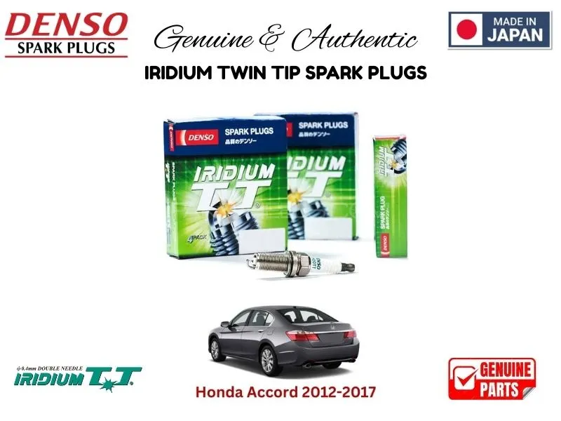 Honda Accord 2012-2017 DENSO IRIDIUM TWIN TIP SPARK PLUGS 4 Pieces - MADE IN JAPAN Image-1